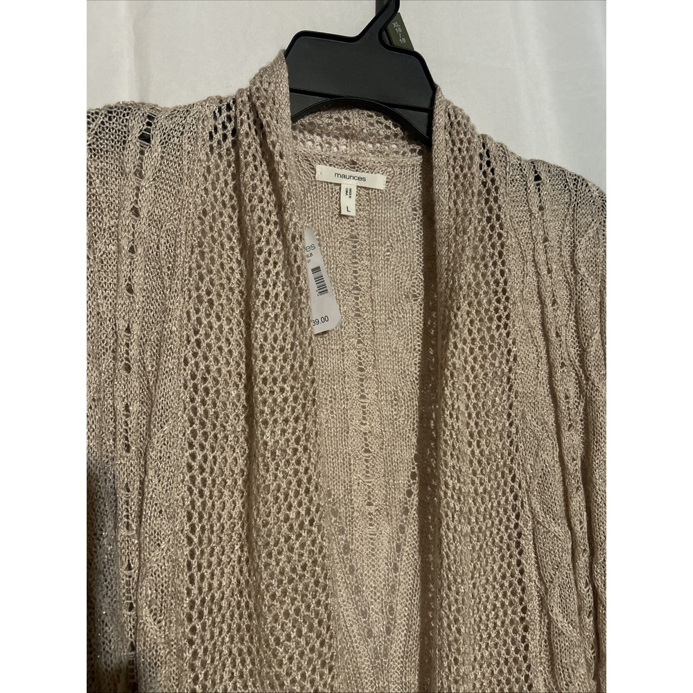 NWT Glittery Blush Pink Maurice's Cardigan Sweater Long Size Large